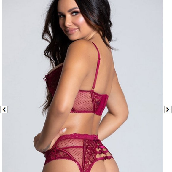 NWOT| Yandy On Point Mesh and Lace Bra and garter Set - Picture 2 of 3